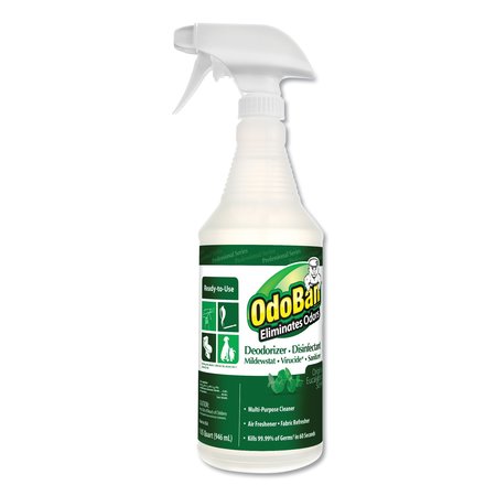 ODOBAN RTU Odor Eliminator/Disinfectant, Eucalyptus, 32 oz. Spray Bottle, PK12 CCC 910062-QC12